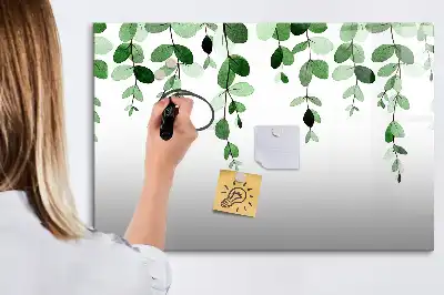 Pizarra magnética de pared diseño de hojas de plantas con rotulador incluido