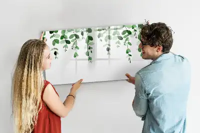 Pizarra magnética de pared diseño de hojas de plantas con rotulador incluido
