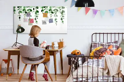 Pizarra magnética de pared diseño de hojas de plantas con rotulador incluido