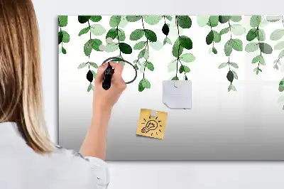 Pizarra magnética de pared diseño de hojas de plantas con rotulador incluido