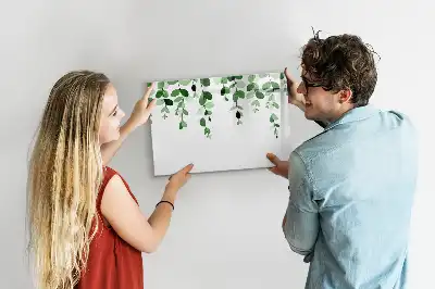 Pizarra magnética de pared diseño de hojas de plantas con rotulador incluido