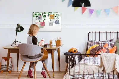 Pizarra magnética de pared diseño de hojas de plantas con rotulador incluido