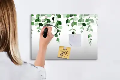 Pizarra magnética de pared diseño de hojas de plantas con rotulador incluido