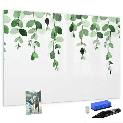 Pizarra magnética de pared diseño de hojas de plantas con rotulador incluido
