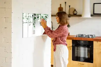 Pizarra magnética de pared diseño de hojas de plantas con rotulador incluido