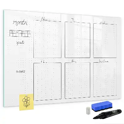 Pizarra magnética de pared diseño para organización semanal con rotulador