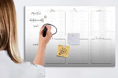 Pizarra magnética de pared diseño para organización semanal con rotulador
