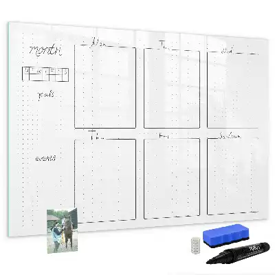 Pizarra magnética de pared diseño para organización semanal con rotulador