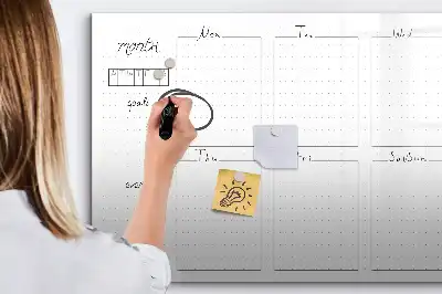 Pizarra magnética de pared diseño para organización semanal con rotulador