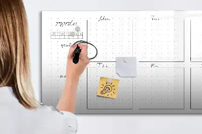 Pizarra magnética de pared diseño para organización semanal con rotulador