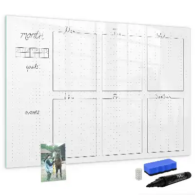 Pizarra magnética de pared diseño para organización semanal con rotulador