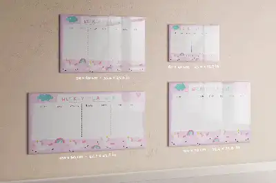 Planificador semanal infantil pizarra borrable de cristal con imanes