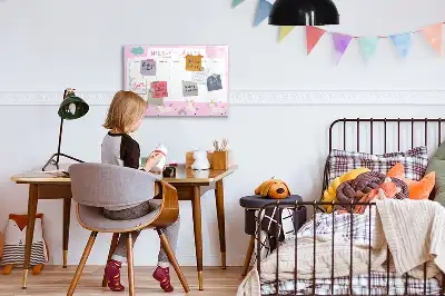 Planificador semanal infantil pizarra borrable de cristal con imanes