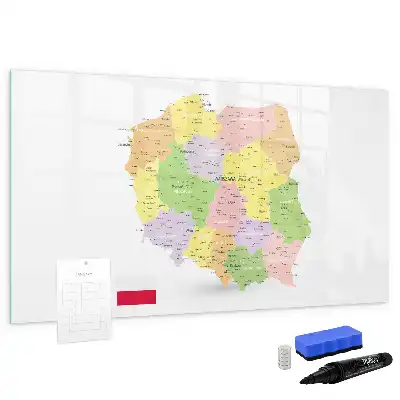 Mapa de Polonia pizarra magnética de pared con rotulador