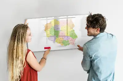 Mapa de Polonia pizarra magnética de pared con rotulador