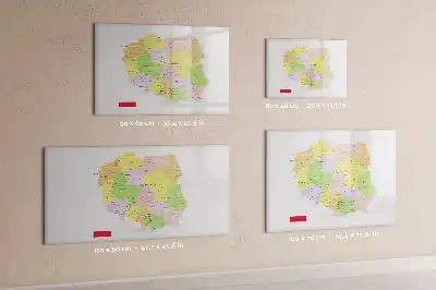 Mapa de Polonia pizarra magnética de pared con rotulador