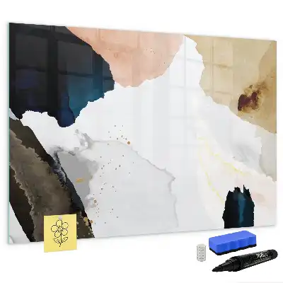 Pizarra magnética de pared con rotulador diseño de abstracción de manchas