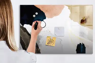 Pizarra magnética de pared con rotulador diseño de abstracción de manchas