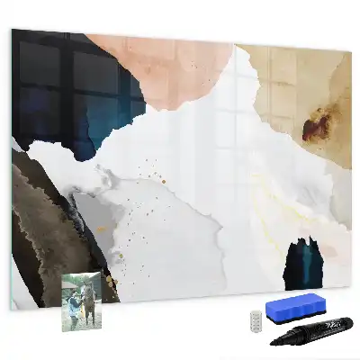 Pizarra magnética de pared con rotulador diseño de abstracción de manchas
