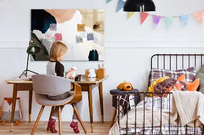 Pizarra magnética de pared con rotulador diseño de abstracción de manchas