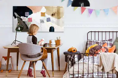 Pizarra magnética de pared con rotulador diseño de abstracción de manchas