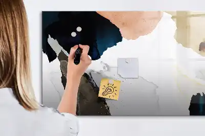 Pizarra magnética de pared con rotulador diseño de abstracción de manchas