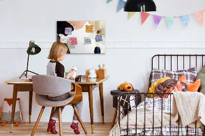 Pizarra magnética de pared con rotulador diseño de abstracción de manchas