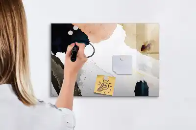 Pizarra magnética de pared con rotulador diseño de abstracción de manchas
