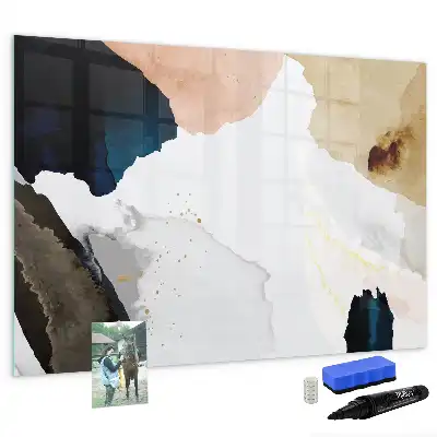 Pizarra magnética de pared con rotulador diseño de abstracción de manchas