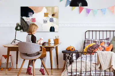 Pizarra magnética de pared con rotulador diseño de abstracción de manchas