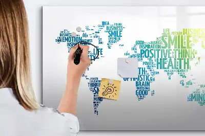 Pizarra de cristal borrable con imanes diseño mapa de dulces palabras