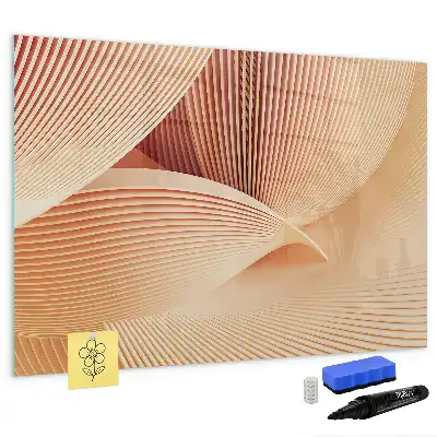 Pizarra de cristal magnética borrable con diseño de patrón abstracto de olas