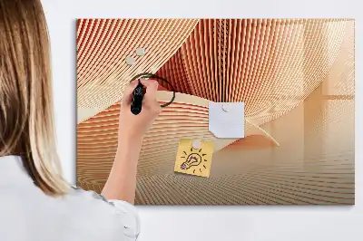 Pizarra de cristal magnética borrable con diseño de patrón abstracto de olas