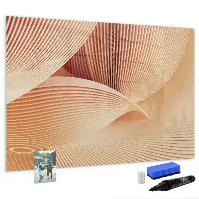Pizarra de cristal magnética borrable con diseño de patrón abstracto de olas