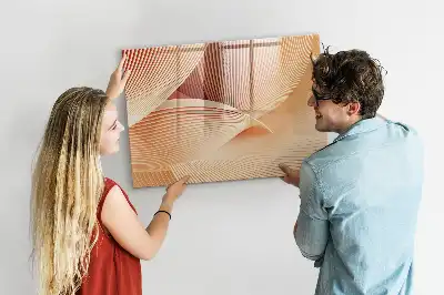 Pizarra de cristal magnética borrable con diseño de patrón abstracto de olas