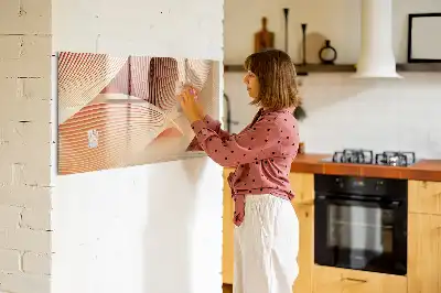 Pizarra de cristal magnética borrable con diseño de patrón abstracto de olas