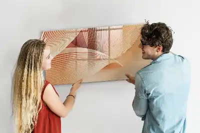Pizarra de cristal magnética borrable con diseño de patrón abstracto de olas