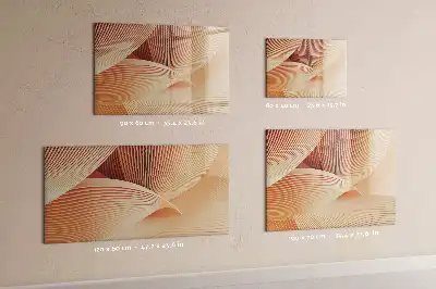 Pizarra de cristal magnética borrable con diseño de patrón abstracto de olas