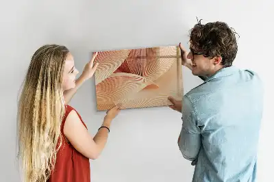 Pizarra de cristal magnética borrable con diseño de patrón abstracto de olas