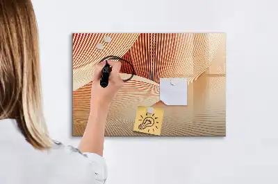Pizarra de cristal magnética borrable con diseño de patrón abstracto de olas