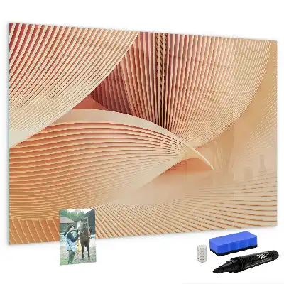 Pizarra de cristal magnética borrable con diseño de patrón abstracto de olas
