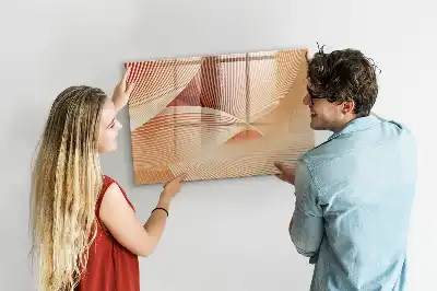Pizarra de cristal magnética borrable con diseño de patrón abstracto de olas