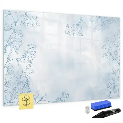 Pizarra magnética de pared con rotulador diseño boceto de plantas