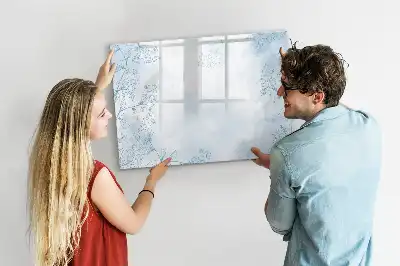 Pizarra magnética de pared con rotulador diseño boceto de plantas