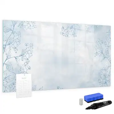 Pizarra magnética de pared con rotulador diseño boceto de plantas