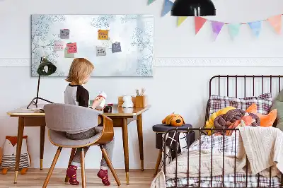 Pizarra magnética de pared con rotulador diseño boceto de plantas