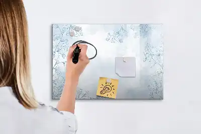 Pizarra magnética de pared con rotulador diseño boceto de plantas