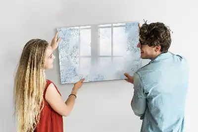 Pizarra magnética de pared con rotulador diseño boceto de plantas