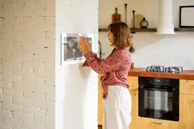 Pizarra magnética de pared diseño de mapa del mundo en color marrón con rotulador incluido