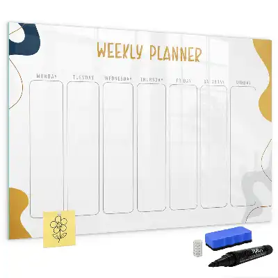 Pizarra magnética de pared planificador semanal con rotulador